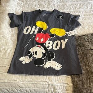 Disney Oh Boy Mickey Mouse Gray T-Shirt
